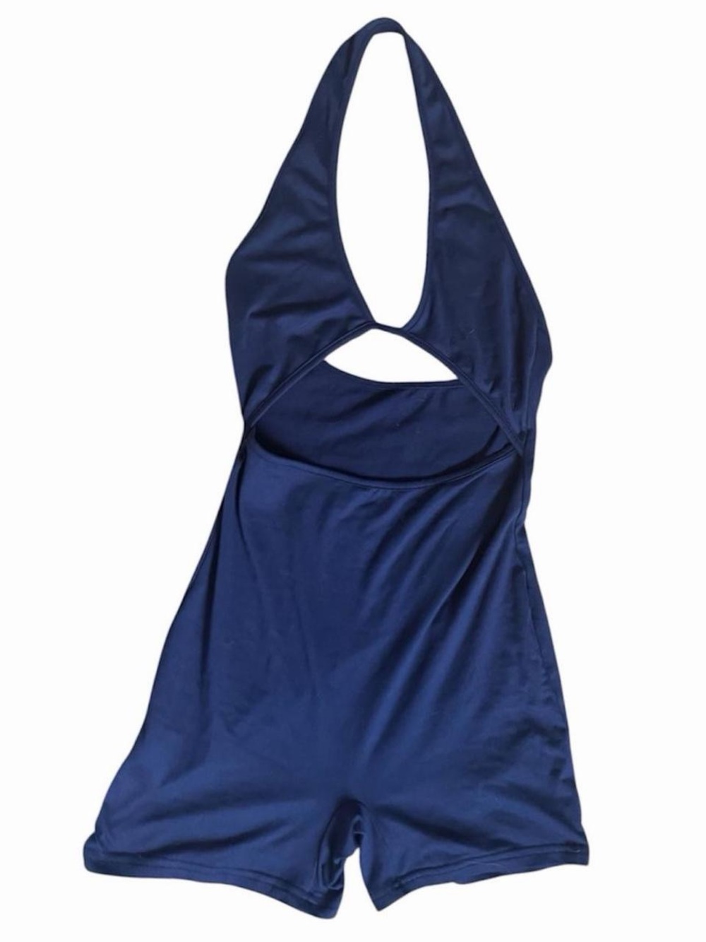 navy blue playsuit / romper with cutout detail